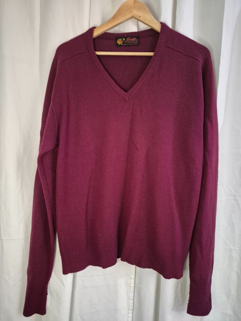 Jersild Maroon Knit Large Vintage Classic USA Wool Pullover Casual Cottage Sweat